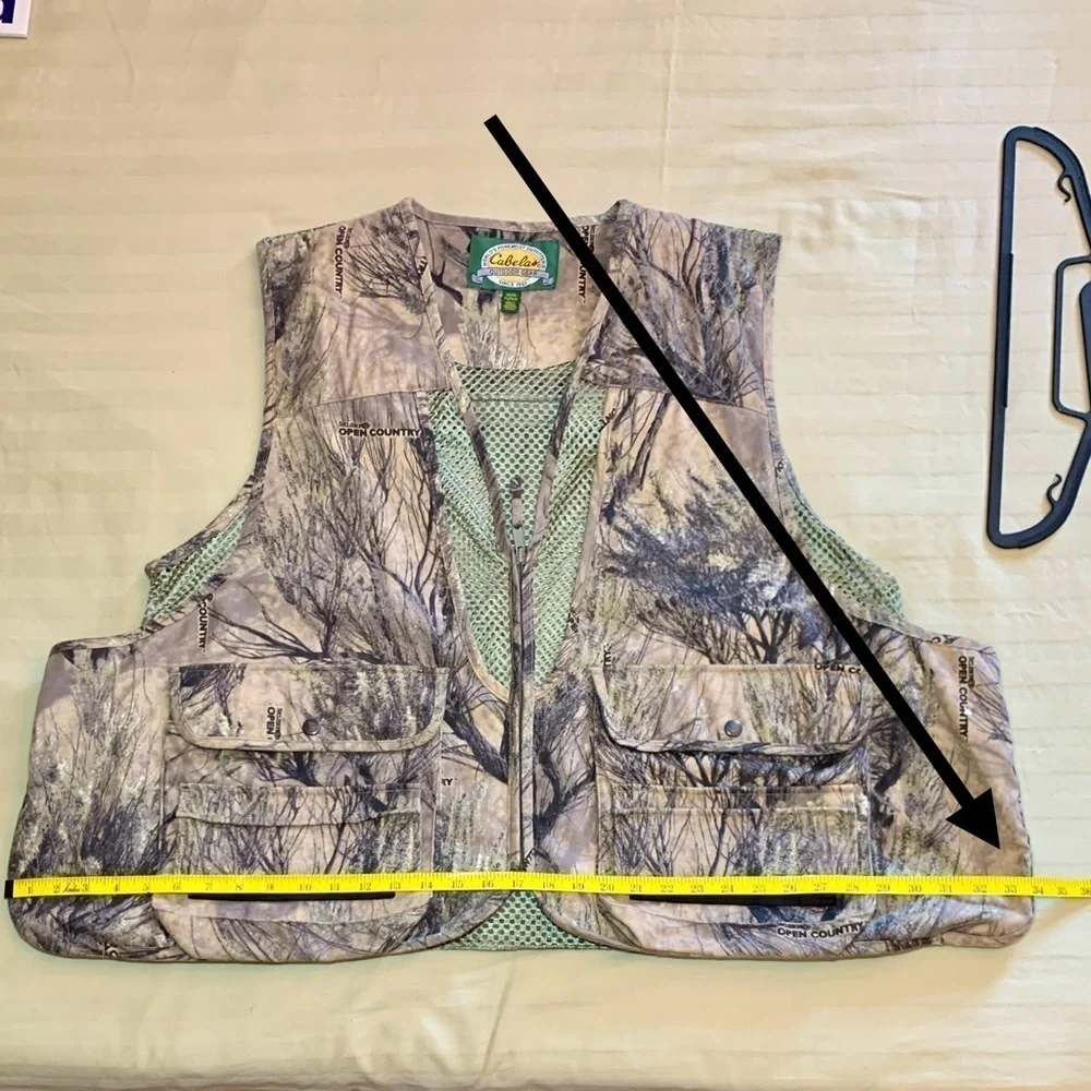 Cabela’s Hunting Vest Open Country Seclusion 3D Camouflage Print Green Men’s XL - Picture 12 of 12